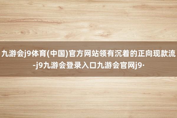 九游会j9体育(中国)官方网站领有沉着的正向现款流-j9九游会登录入口九游会官网j9·