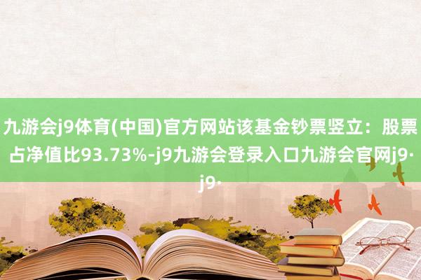 九游会j9体育(中国)官方网站该基金钞票竖立：股票占净值比93.73%-j9九游会登录入口九游会官网j9·
