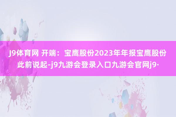 J9体育网 开端:宝鹰股份2023年年报 宝鹰股份此前说起-j9九游会登录入口九游会官网j9·