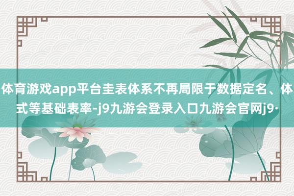 体育游戏app平台圭表体系不再局限于数据定名、体式等基础表率-j9九游会登录入口九游会官网j9·