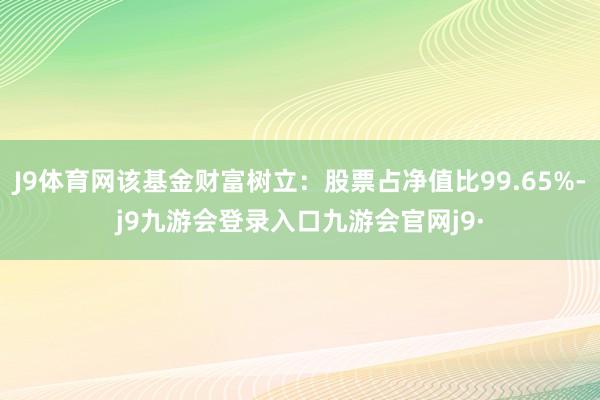 J9体育网该基金财富树立：股票占净值比99.65%-j9九游会登录入口九游会官网j9·