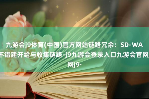 九游会j9体育(中国)官方网站链路冗余:SD-WAN不错建开给与收集链路-j9九游会登录入口九游会官网j9·